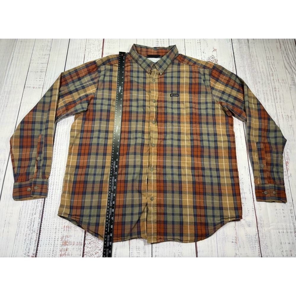 Columbia Button Up Shirt Mens Size XL Rapid Rivers II Tan Plaid Long Sleeve - Picture 5 of 6